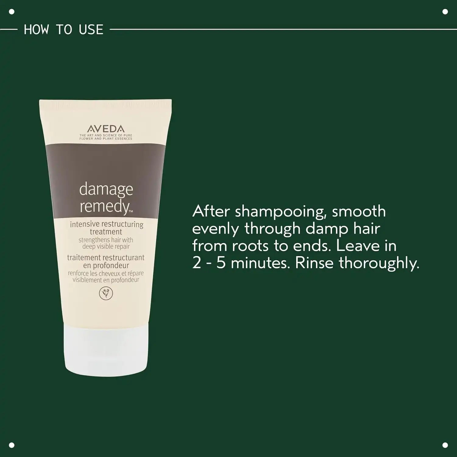 Aveda Damage Remedy Intensive Restructuring Treatment | Deep Repair Treatment for Damaged Hair | Strengthens Damaged Hair | With Quinoa Protein | 98% Naturally Derived*, 5 Fl Oz