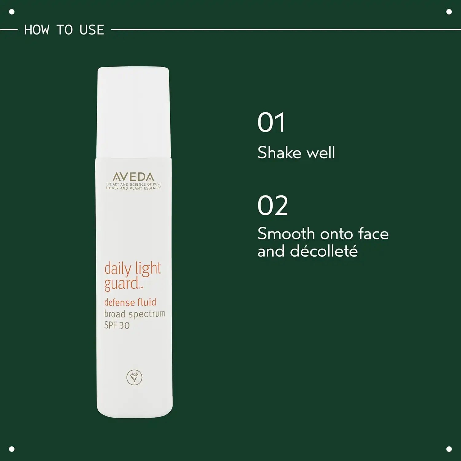 Aveda Daily Light Guard Defense Fluid Broad Spectrum SPF 30 | Mineral Face Sunscreen | UVA/UVB Protection, 1 Fl Oz