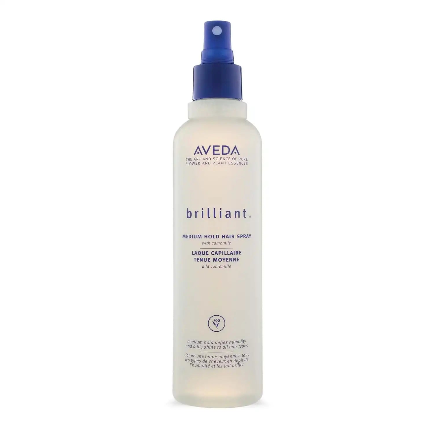 Aveda Brilliant Medium Hold Hair Spray | Non-Aerosol Spray | Anti-Humidity | Adds Shine | for All Hair Types | Jasmine, Rose, Clove Aroma | 8.5 Fl Oz