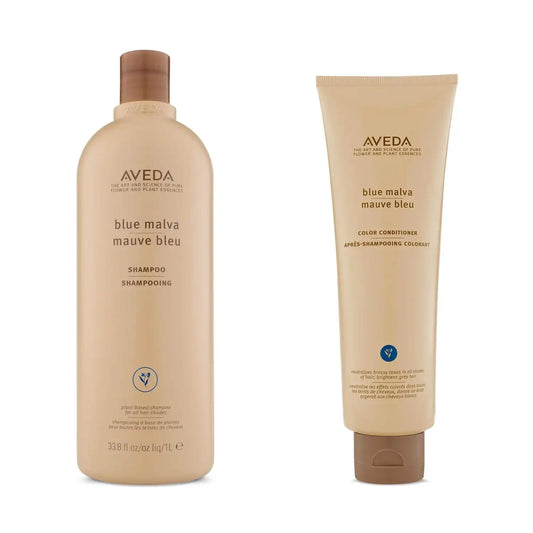 Aveda Blue Malva Shampoo | Purple Shampoo for Gray and Blonde Hair | Neutralizes Brassiness and Yellow Tones |With Blue Malva and Coneflower | 95% Naturally Derived* | Liter Size | 33.8 Fl Oz