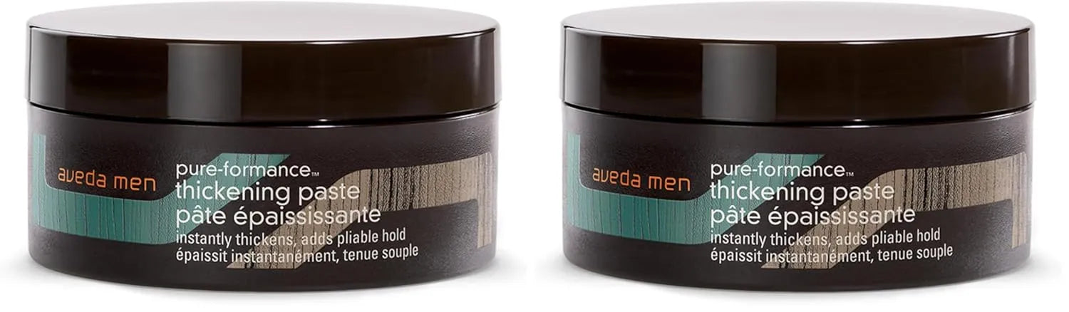 Aveda Men Pure-Formance Thickening Paste | Thickens Hair | Versatile Hold | Natural Finish Hair Styling Paste | With Amla |91% Naturally Derived*, 2.5 Fl Oz (Pack of 2)