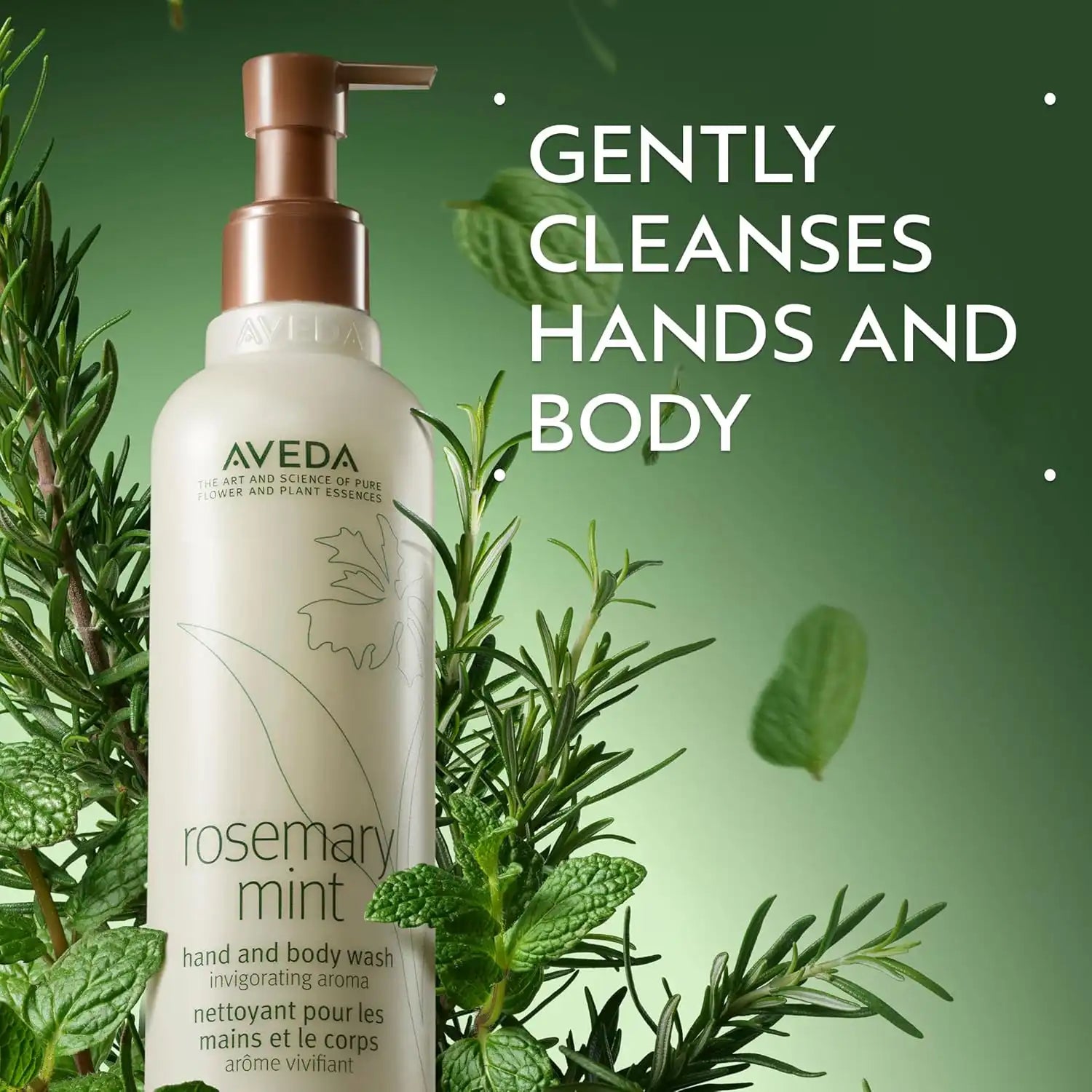 Aveda Rosemary Mint Hand & Body Wash | Liquid Hand Soap and Body Wash | with Invigorating Aroma of Certified Organic Peppermint & Rosemary