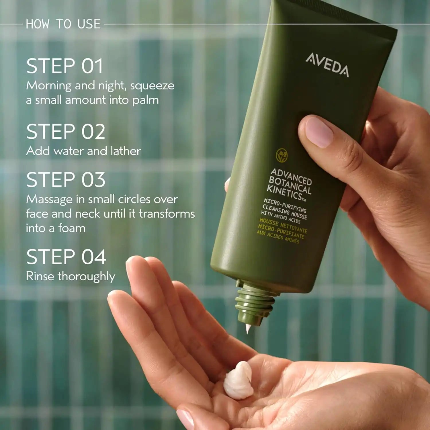 Aveda Advanced Botanical Kinetics Micro-Purifying Cleansing Mousse | Removes makeup, excess oil, and impurities | Vegan | Full Size | 5 Fl Oz