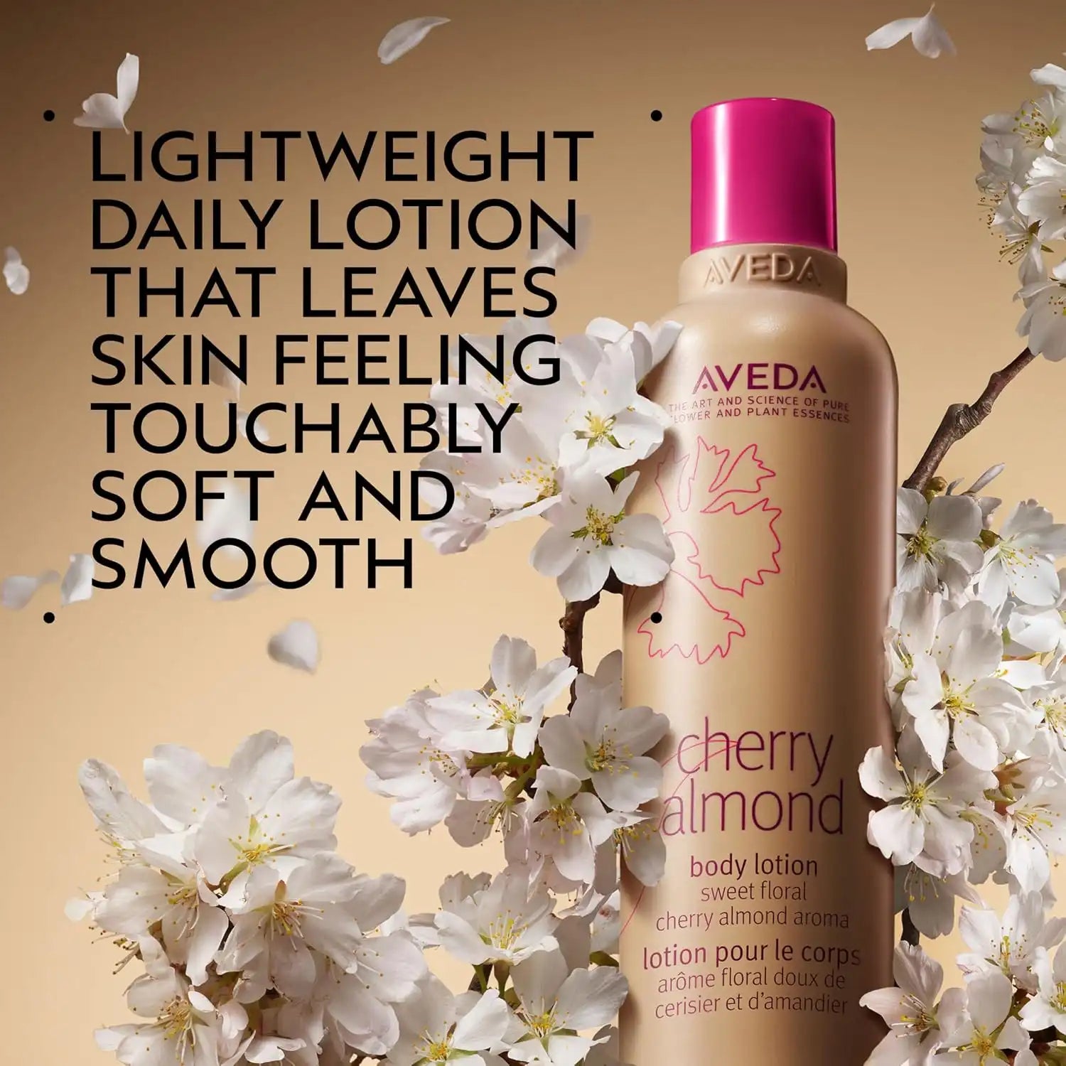 Aveda Cherry Almond Body Lotion | with Sweet Almond Oil, Cherry Blossom Extract | Sweet Floral Aroma of Tonka Bean, Certified Organic Orange, Ylang Ylang | 98% Naturally Derived*, 6.7 Fl Oz